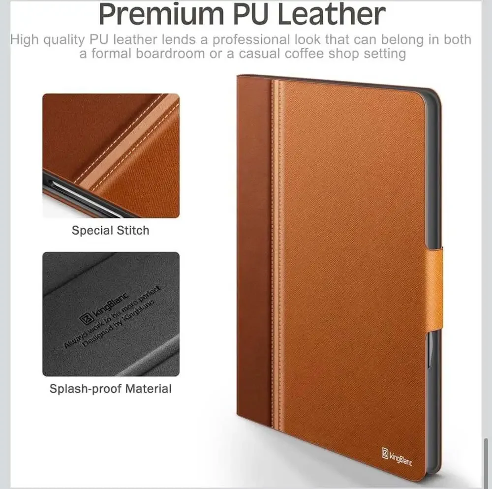 KingBlanc PU Leather Smart Folio Case for iPad Mini 7 (2024) & Mini 6 (2021) wit